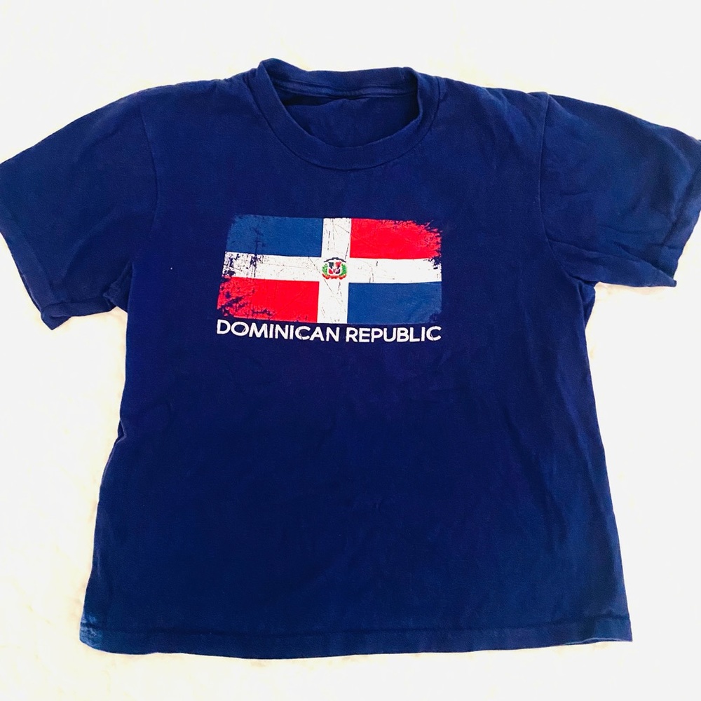 😊Blue “Dominican Republic” Flag Graphic T-Shirt SZ S